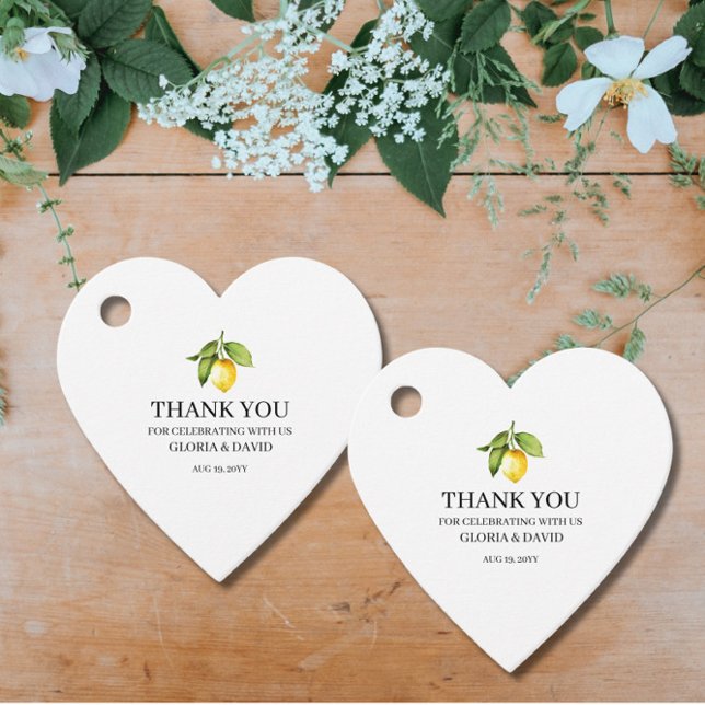 Gult Lemon Modern Wedding Favors-Märkre Gåvor Etiketter (Skapare uppladdad)