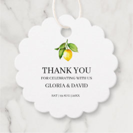 Gult Lemon Modern Wedding Favors-Märkre Gåvor Etiketter