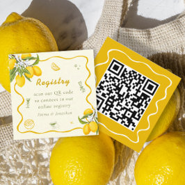 Gult Lemon Möhippa Registry Qr-kod Tilläggskort