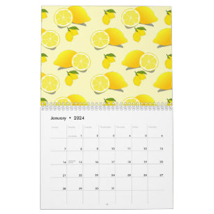 Gult Lemon Mönster Kalender