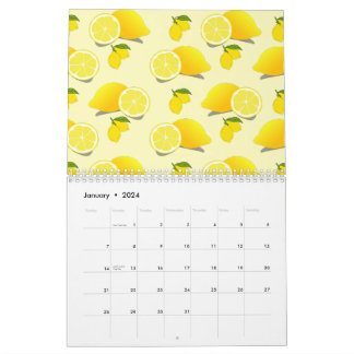 Gult Lemon Mönster Kalender
