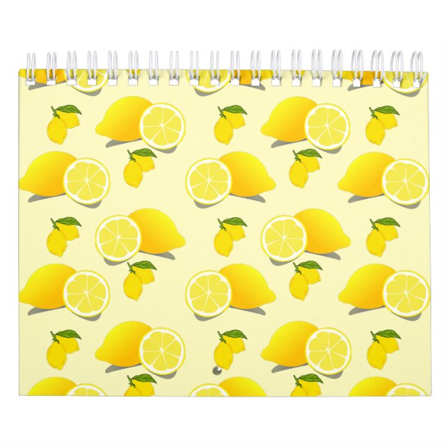 Gult Lemon Mönster Kalender (Omslag)