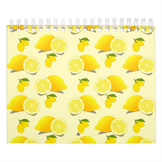 Gult Lemon Mönster Kalender (Omslag)