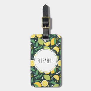 Gult Lemon och Grönt Lime Fruit Food Mönster Bagagebricka