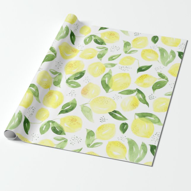 Gult Lemon Presentpapper (Utrullad)