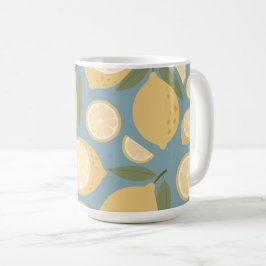 Gult Lemon Seamless Mönster Kaffemugg