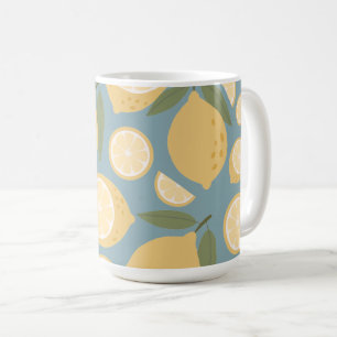 Gult Lemon Seamless Mönster Kaffemugg