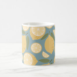 Gult Lemon Seamless Mönster Kaffemugg