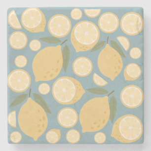 Gult Lemon Seamless Mönster Stenunderlägg