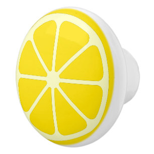 Gult Lemon Slice Roligt Kids Decor Ceramic Knob Knopp