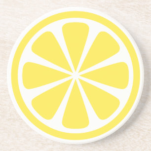 Gult Lemon Slice Round Sandstone Underlägg