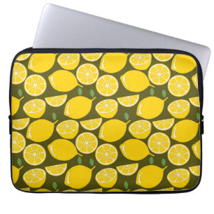 Gult Lemon Tapet Mönster, sommartid Laptop Fodral