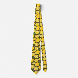 Gult Lemon Tapet Mönster, sommartid Slips