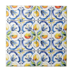 Gult Lemon Tile Mönster Kakelplatta