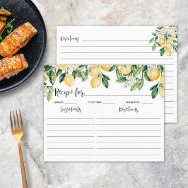Gult Lemon Träd-receptkort för kokning