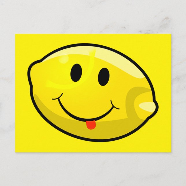 Gult Lemon Tunga Vykort (Framsida)