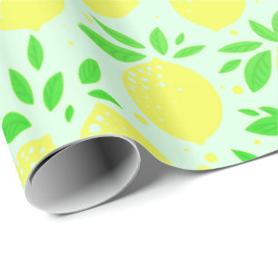 Gult Lemon Wrapping Papper Presentpapper