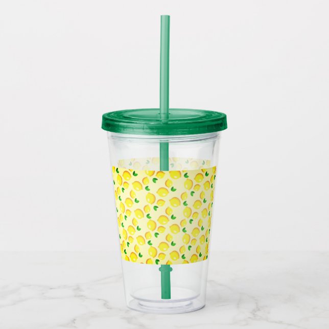 Gult Lemons Acrylic Tumbler Fresh Take Away Mugg (Framsida)