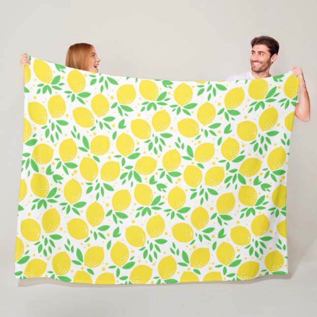 Gult Lemons Fleece Blanket (På plats)