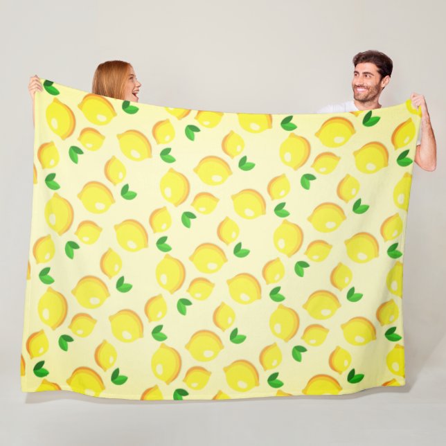 Gult Lemons Fleece Blanket (På plats)