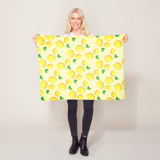 Gult Lemons Fleece Blanket (På plats)