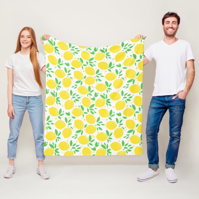 Gult Lemons Fleece Blanket (På plats)