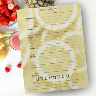 Gult Lemons Food Journal - Enkeldaglig måltid Anteckningsblock