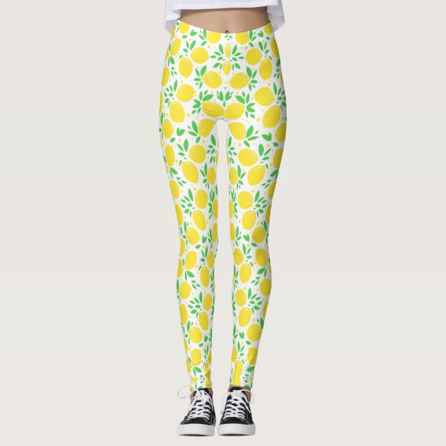 Gult Lemons Leggings (Framsida)
