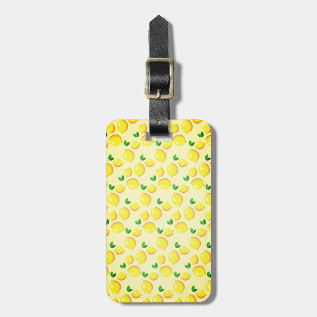 Gult Lemons Luggage Tag Bagagebricka (Vertikal Framsida)
