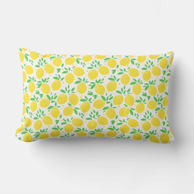 Gult Lemons Lumbar Pillow Lumbarkudde (Framsida)