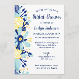 Gult Lemons Mint-Grönt och Blue-Möhippa Inbjudningar