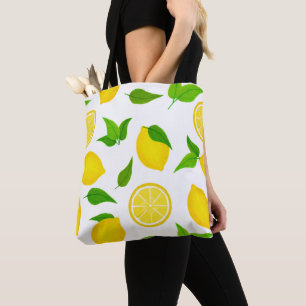Gult Lemons Mönster Tygkasse