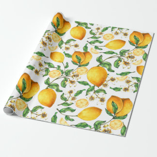 Gult Lemons och Lemon Flowers Benice Presentpapper