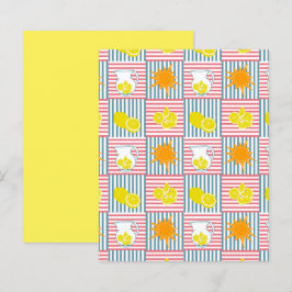 Gult Lemons Orange Sol Rosa Teal Rand Papper