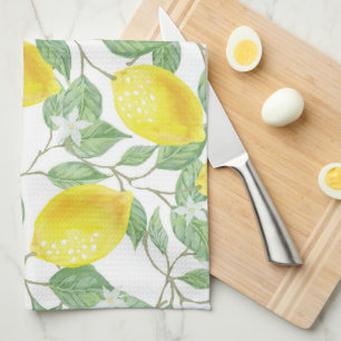 Gult Lemons på vindesign Kökshandduk