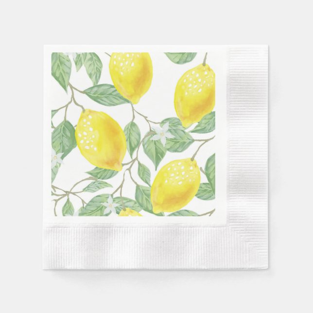 Gult Lemons på vindesign Pappersservett (Framsidan)