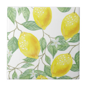 Gult Lemons på vinet Kakelplatta