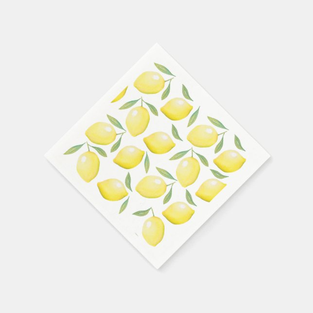 Gult Lemons Party Napkins Pappersservett (Hörn)