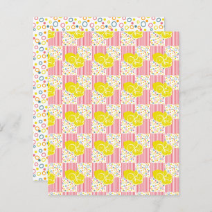 Gult Lemons Rosa Rand Scrapbook Papper