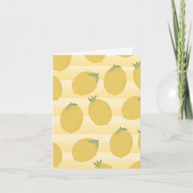 Gult Lemons sommarfrukt, Födelsedagsfest Kort (Framsida)