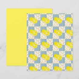 Gult Lemons Teal Rand Scrapbook Papper