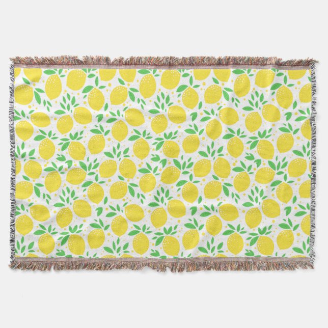 Gult Lemons Throw Blanket Filt (Framsidan)