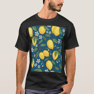 Gult Lemons: Tropical Fruit Mönster. T Shirt