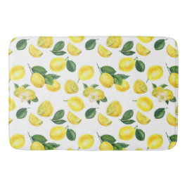 Gult Lemons Watercolor Fruit Mönster Badrumsmatta