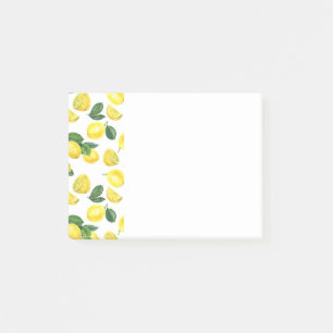 Gult Lemons Watercolor Fruit Mönster Post-it Block