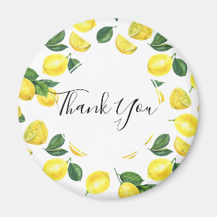 Gult Lemons Watercolor Fruit Mönster Tack Magnet