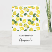 Gult Lemons Watercolor Mönster Birthday