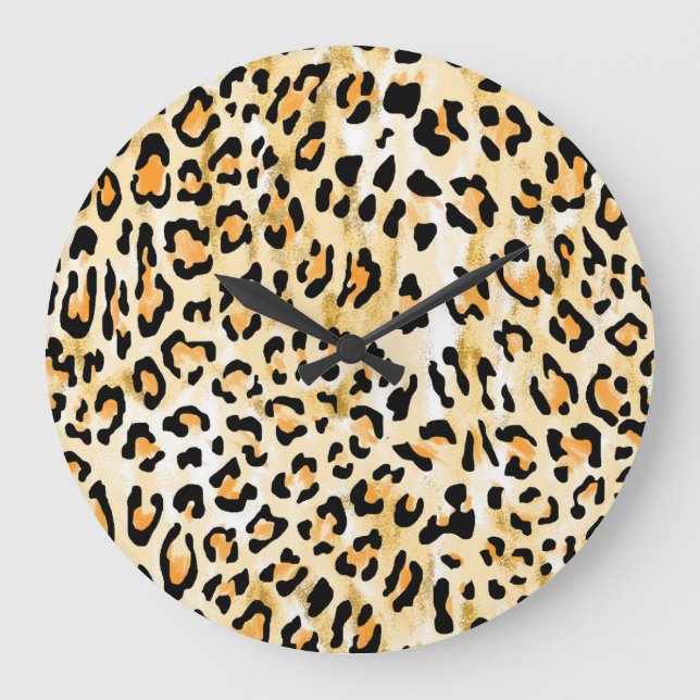 Gult leopard, handdragen. stor klocka (Framsida)