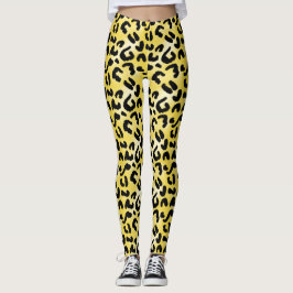 Gult Leopard Print Spots Cheetah Skin Leggings