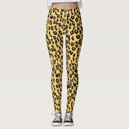 Gult Leopardtryck Leggings
